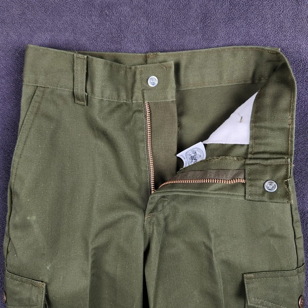 Vintage Boy‎ Scouts of America Pants Youth 23x24 Green Uniform Cargo Pockets